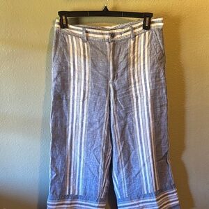 Ralph Lauren Blue and White Striped Capris